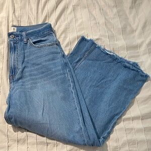 Abercrombie & Fitch The Crop Wide Leg High Rise Jeans